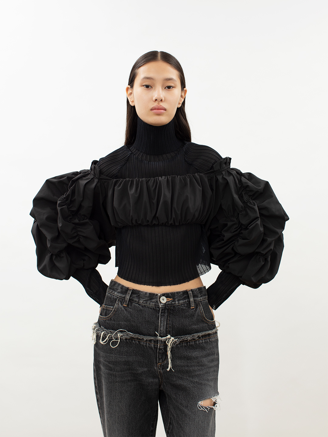 Flower Bubble Sleeve Top/Orange | leinwände | ラインヴァンドの公式