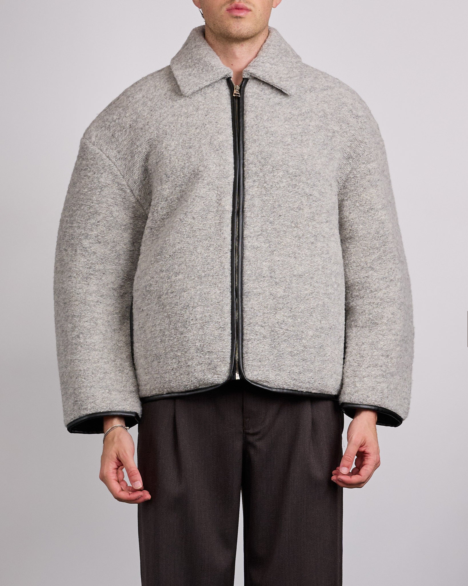 JW Anderson Contrast Trim Casual Jacket Grey Melange – LESS 17
