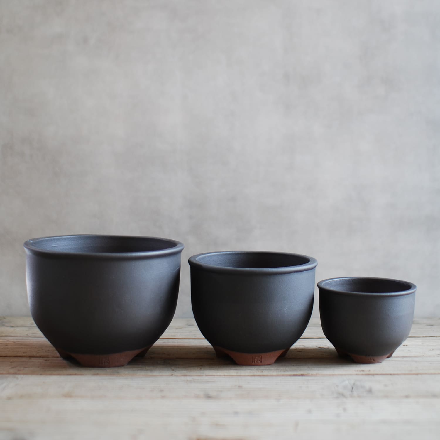 初代伝市鉢 3種3点まとめて 伝市鉢 コウロ型【素焼き】3号 植木鉢 陶器