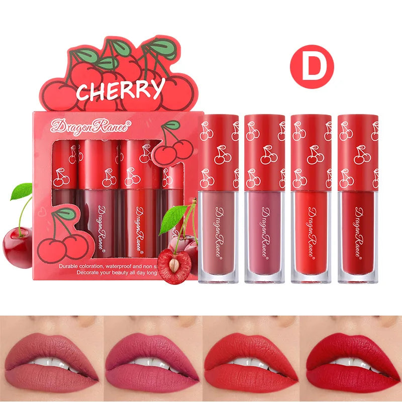Dragon Ranee Lip Gloss Set – 4-Piece Velvet Matte Tints | LIPOXI