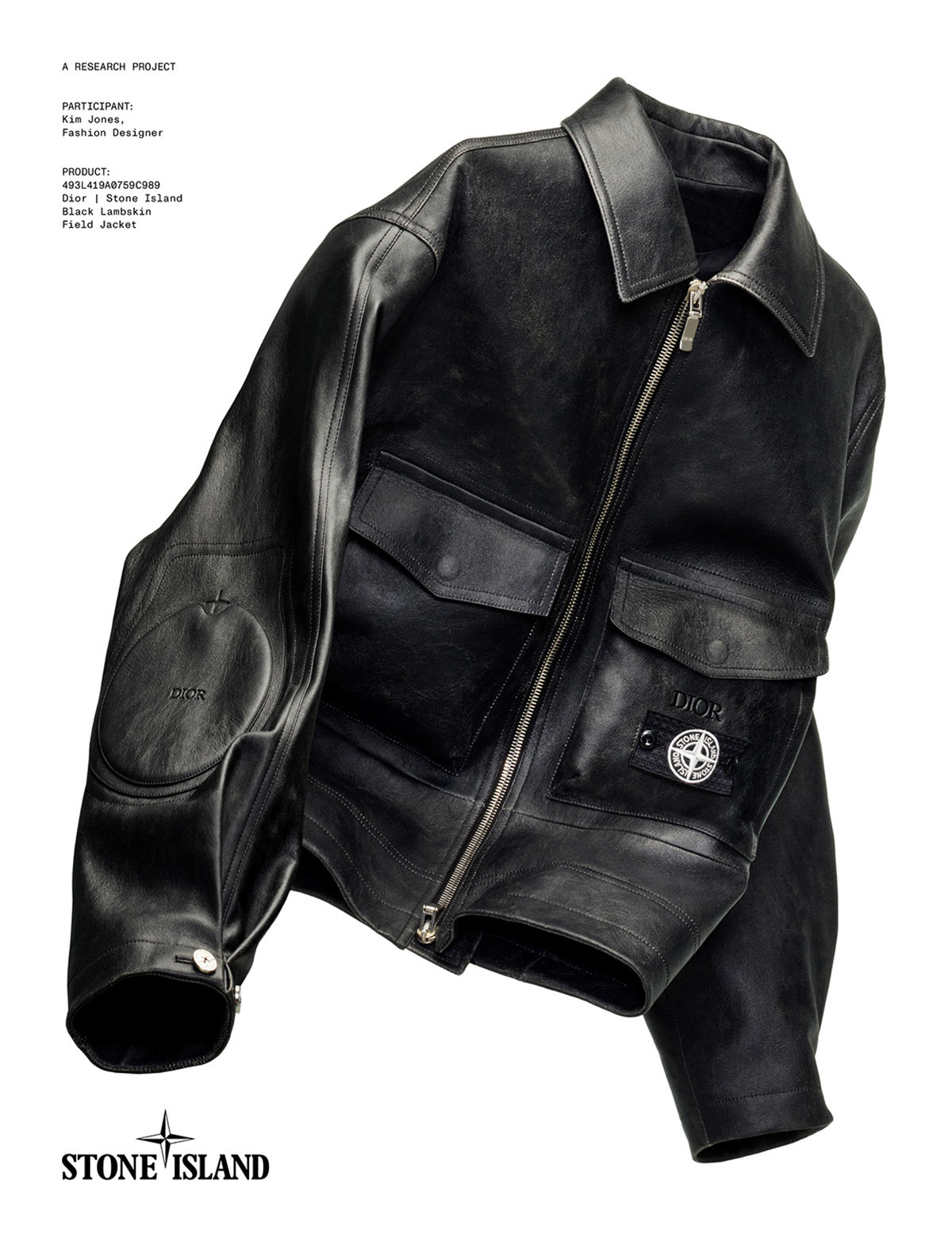 DIOR と STONE ISLAND が初コラボ、ラムスキン製フィールドジャケット