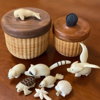 クマの親子 飾り ナンタケットバスケット タグアナッツ 6