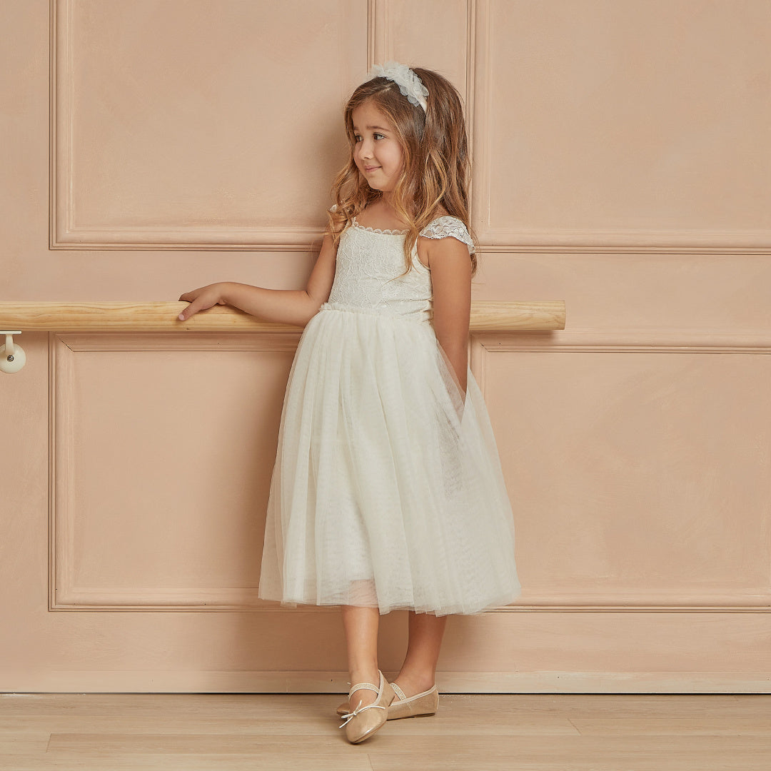 NORALEE CAMILLA DRESS - IVORY - Lollypop Lane Kidswear