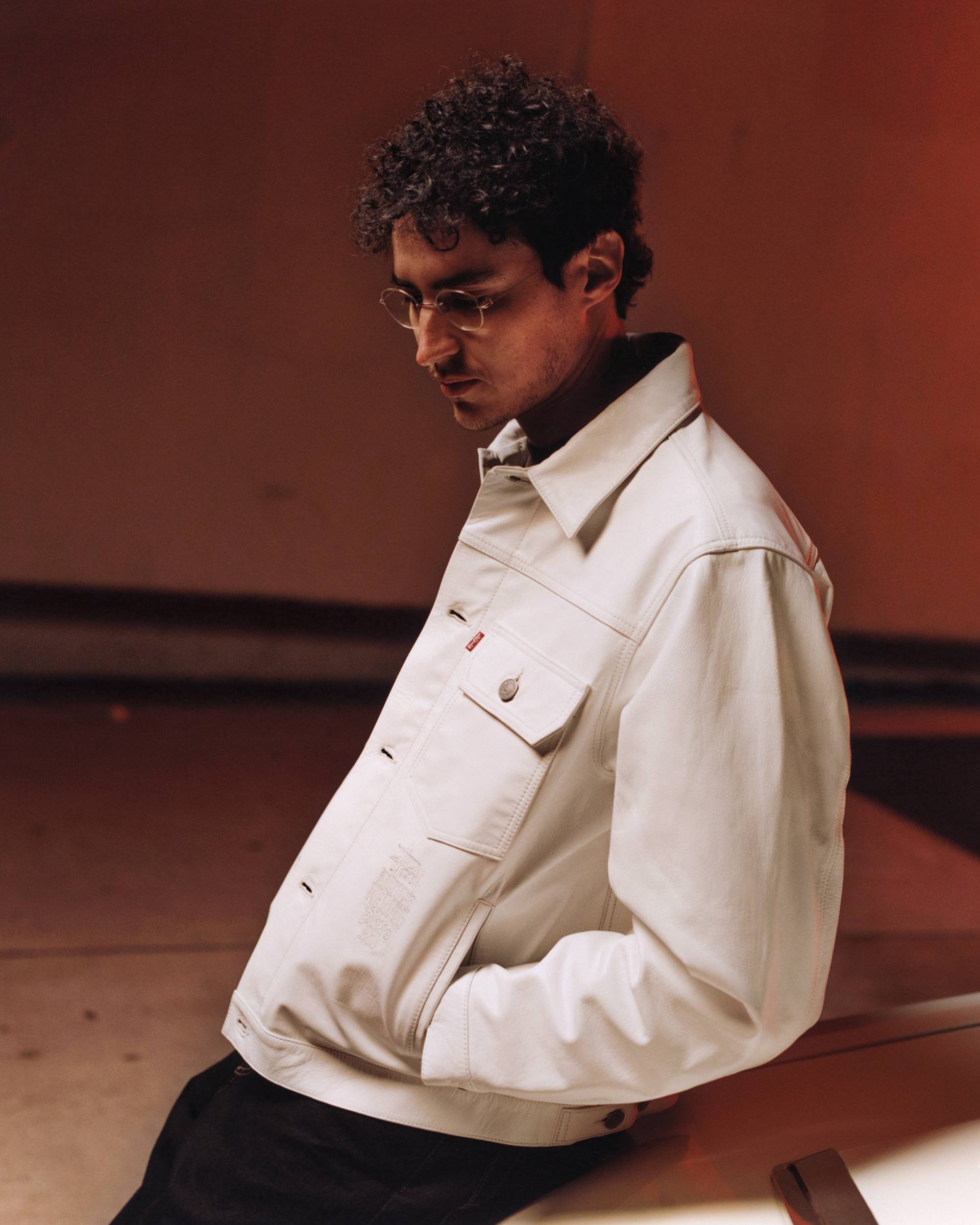 Stüssy & Levi's® Leather Trucker Jacket - White | Levi's® CA