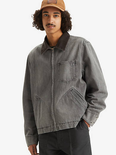 Full-zip Mechanics Trucker Jacker - Grey | Levi's® MC
