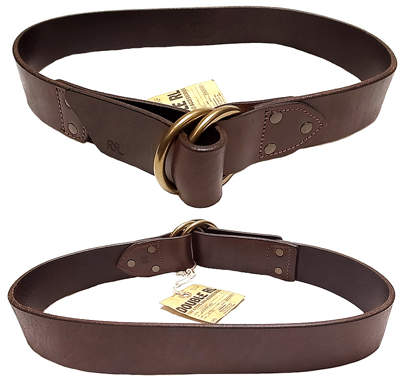 Double RL(RRL) LEATHER RING BELT ダブルアールエル リングベルト 茶