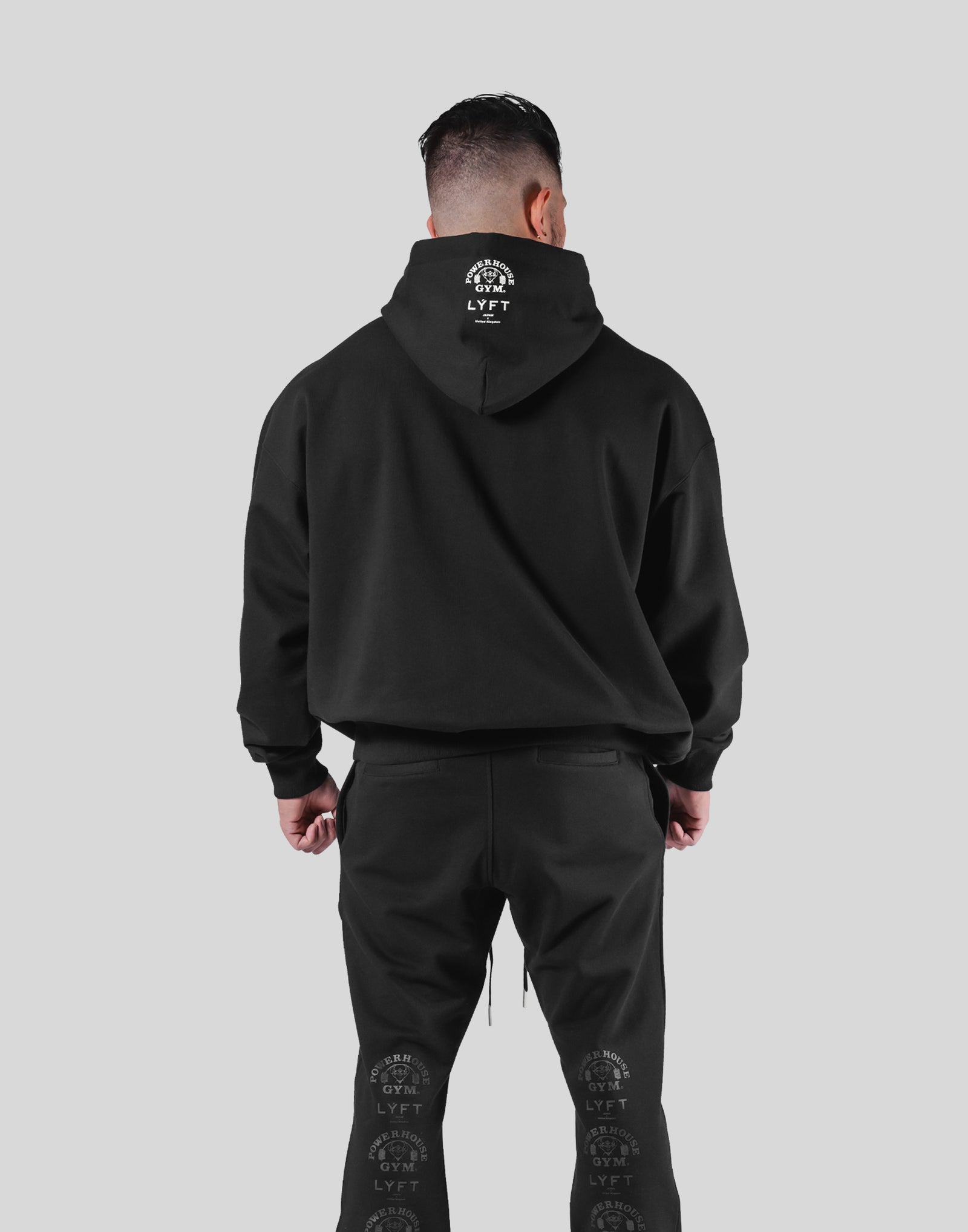 LÝFT × Power House Gym Oversize Sweat Hoodie - Black