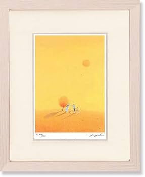 Amazon.co.jp: 絵画 版画 葉祥明（ ようしょうめい ）・夕焼けの二人