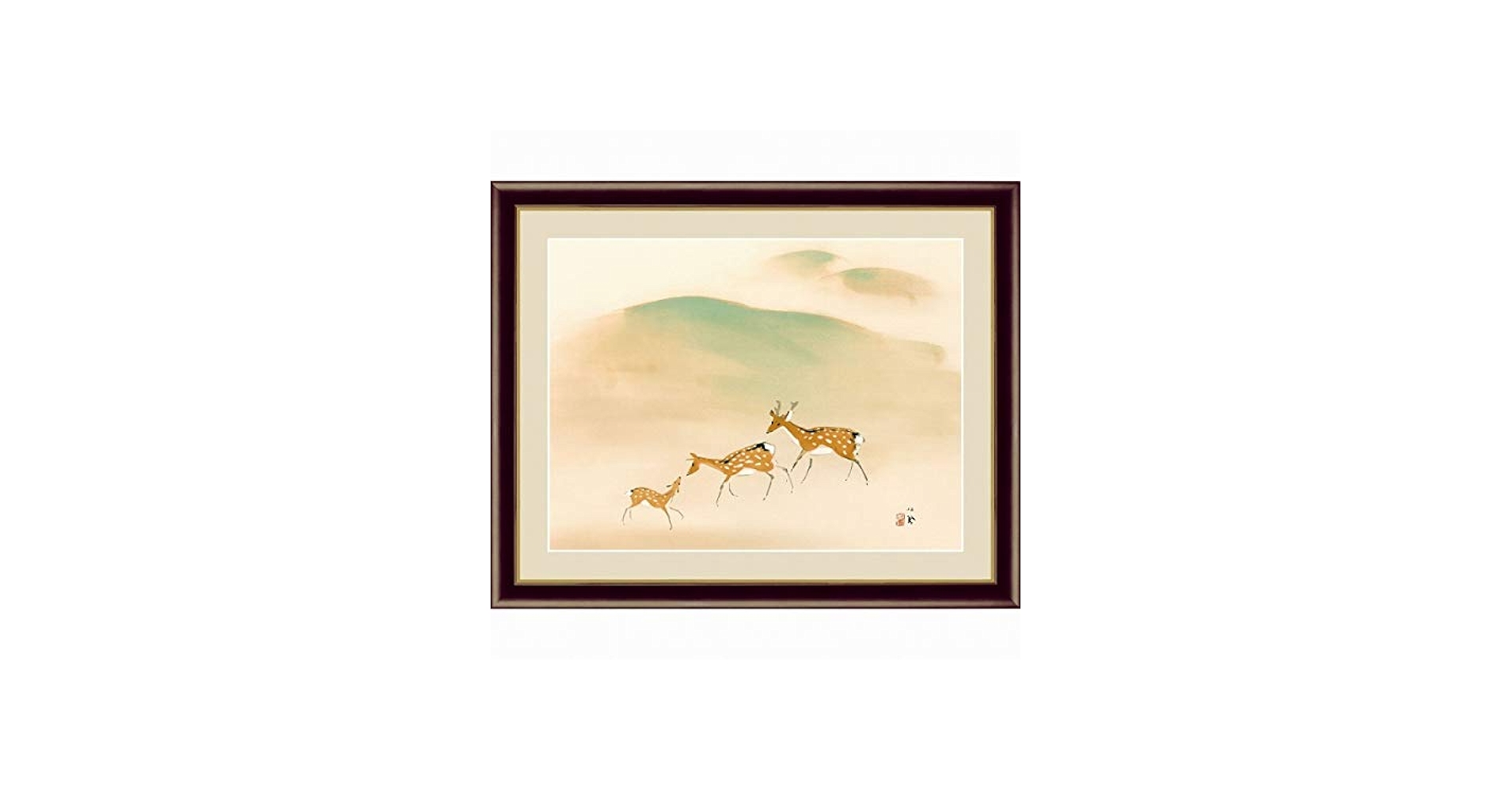 Amazon.co.jp: 竹内栖鳳『遊鹿』高精彩工芸画+手彩 動物画 風景画 シカ