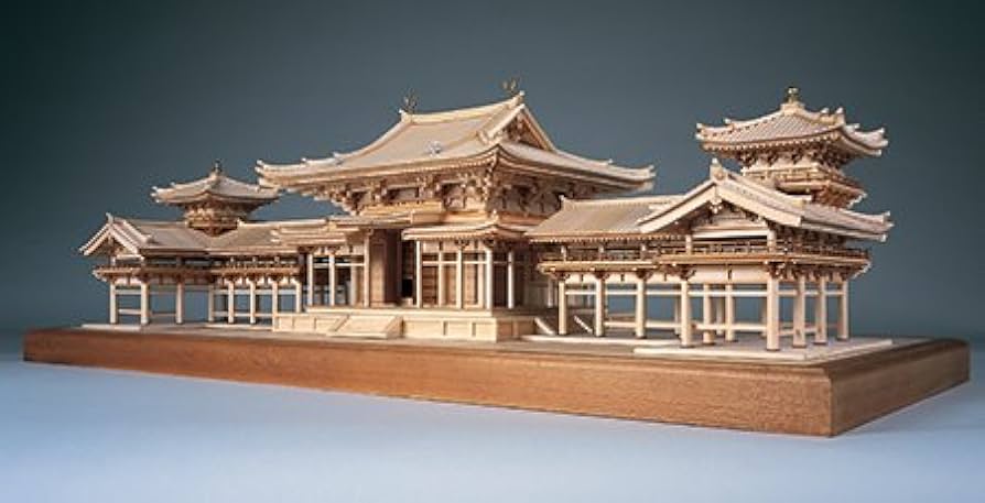 Amazon | 【完成品】＜白木仕様＞ 木製建築模型 平等院・鳳凰堂 （1/75