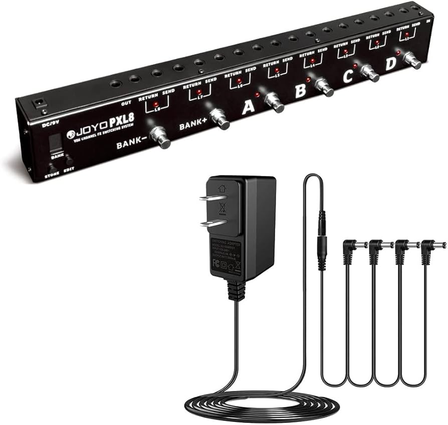 Amazon.com: JOYO 8 FX Loop Programmable Pedal Switcher PXL8 Bundle