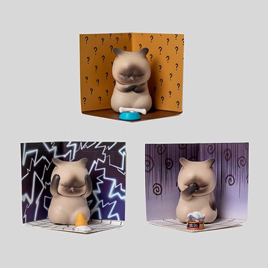Amazon | 可愛い 猫 シャム猫 茶とら橘猫 動物 フィギュア ミニ動物