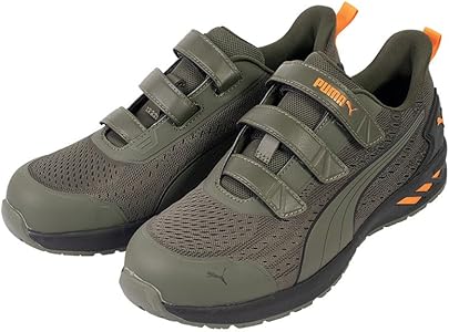 Amazon | [プーマ] 安全靴 グライド オリーブ 25.5cm H&L 面ファスナー
