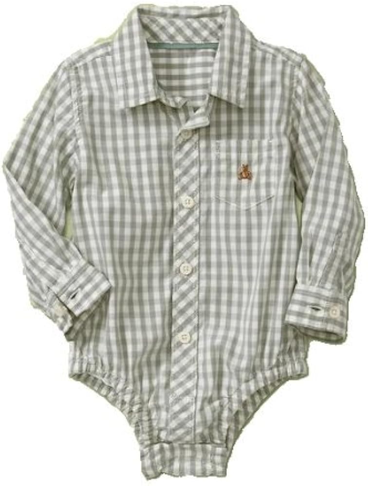 Popelin グリーンチェックロンパース 18-24m Popelin グリーンチェック
