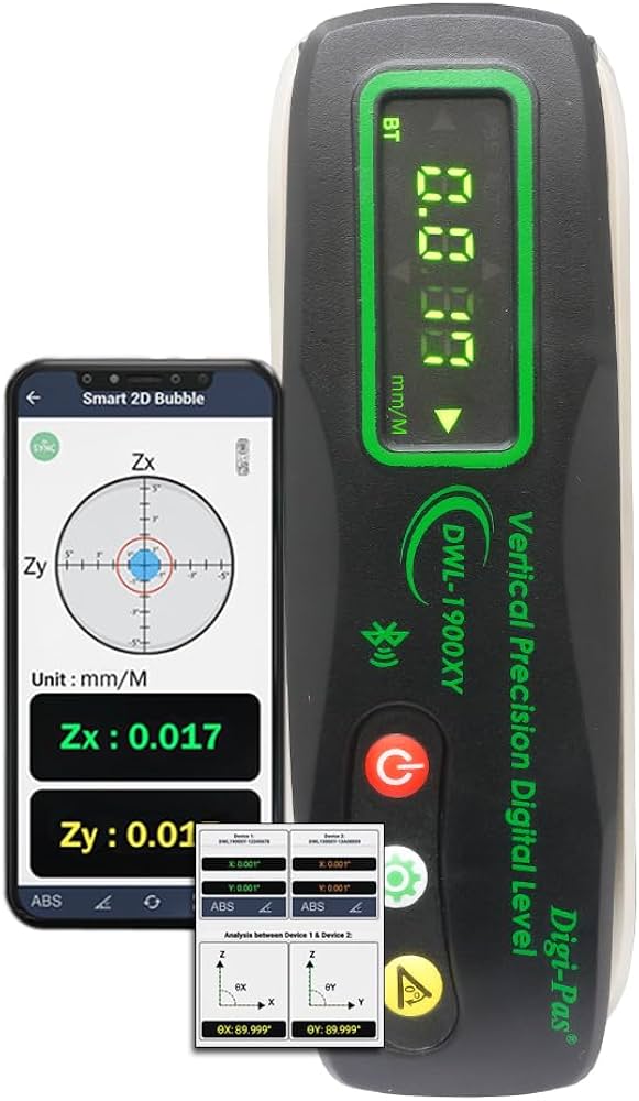 Amazon.co.jp: DigiPas DWL1900XY 垂直面・垂直方向測定 2軸同時測定高