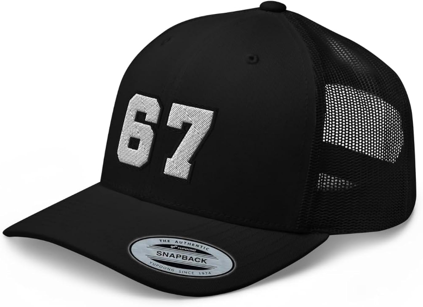 RIVEMUG Team Number 67 Embroidered Trucker Hat Curved Bill Mid