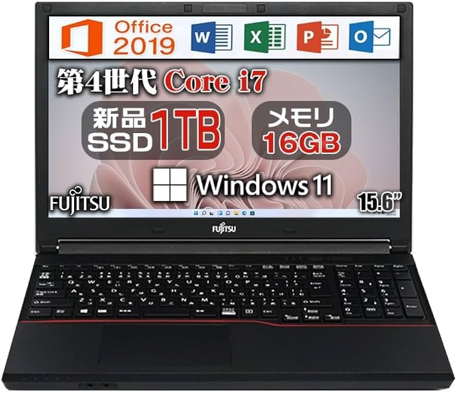 レッド富士通/HDD320GB！新型Win10！ソフト多数 法人向け 目玉品