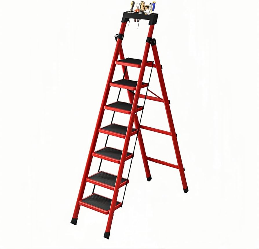 Amazon.co.jp: Sacalority 脚立 7段 折りたたみ 工具置き場付き 踏み台