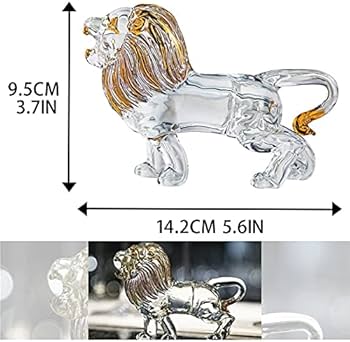 Amazon.co.jp: 手作りの吹きガラスクリスタルライオン ライオン