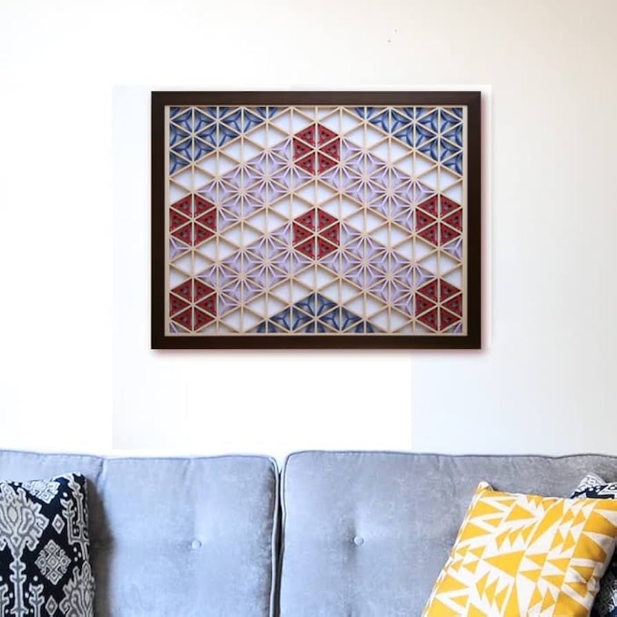 Amazon.co.jp: 組子色彩葉 【江戸駒形2号】 和風アートパネル