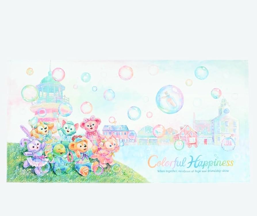 Amazon｜ワイドバスタオル ダッフィー＆フレンズ カラフルハピネス 20