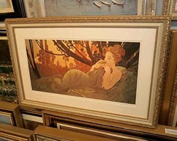 Amazon.co.jp: ミュシャ 黄昏 シルクスクリーン版画 限定300部