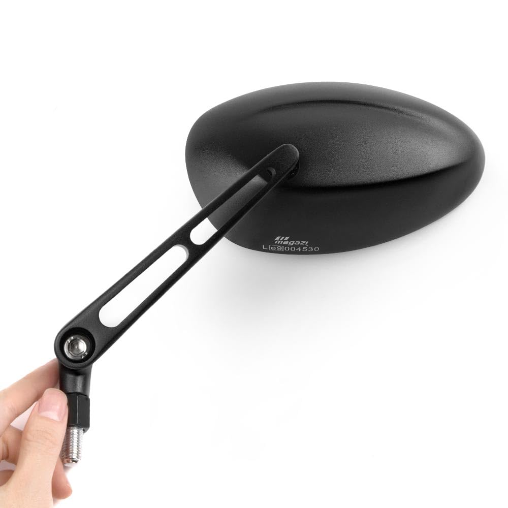 Amazon | KiWAV バイクミラー オーバル 黒 アルミ製 スロット付き柄