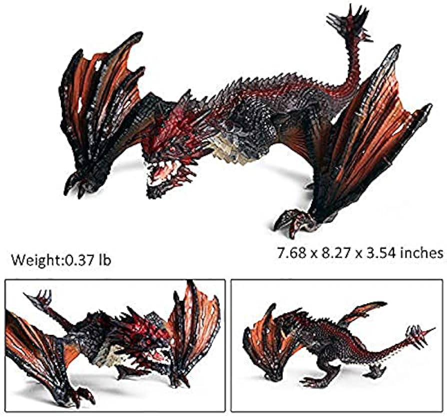 Amazon | 7.6 x 8.25 x 3.55インチ リアルなドラゴンフィギュア
