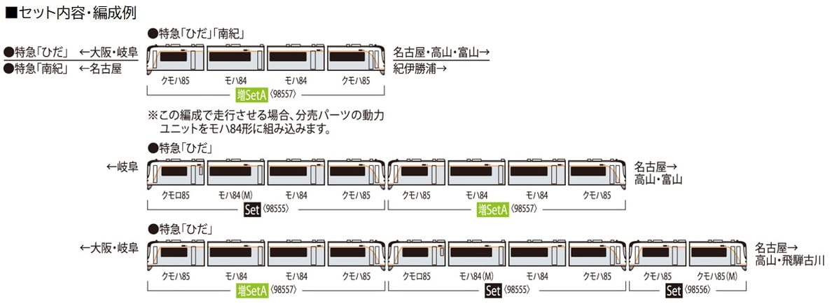Amazon | TOMIX Nゲージ JR HC85系 ハイブリッド車 増結セット A 98557