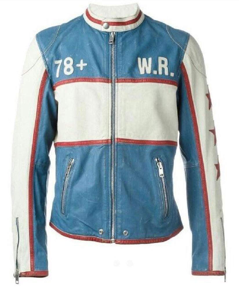 Amazon.co.jp: DIESEL Men's Leather Jackets L-RACING Jacket L