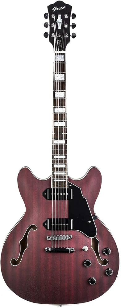 Amazon | GROTE Full Scale Electric Guitar Semi-Hollow Body Guitar
