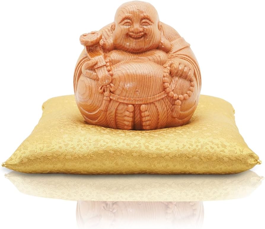 Amazon.co.jp: 屋久杉 布袋様 七福神 置物 金運 開運グッズ 木彫り