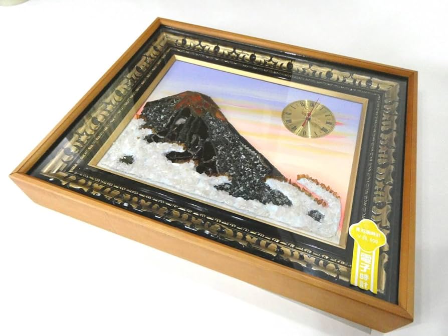 Amazon.co.jp: 富士山 貴石画 宝石画 天然石 ストーンアート 豪華 木製