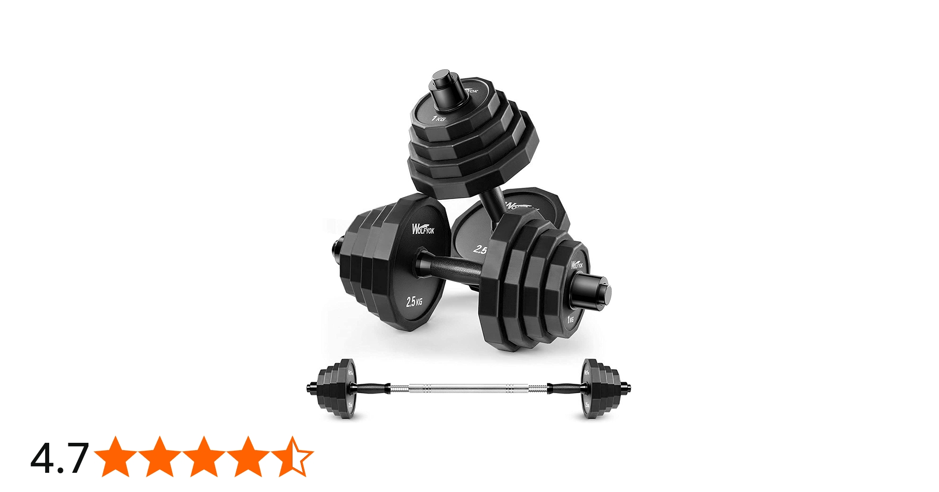 Amazon | Wolfyok ダンベルセット 可変式 スチール製 20/30/40kg 2個