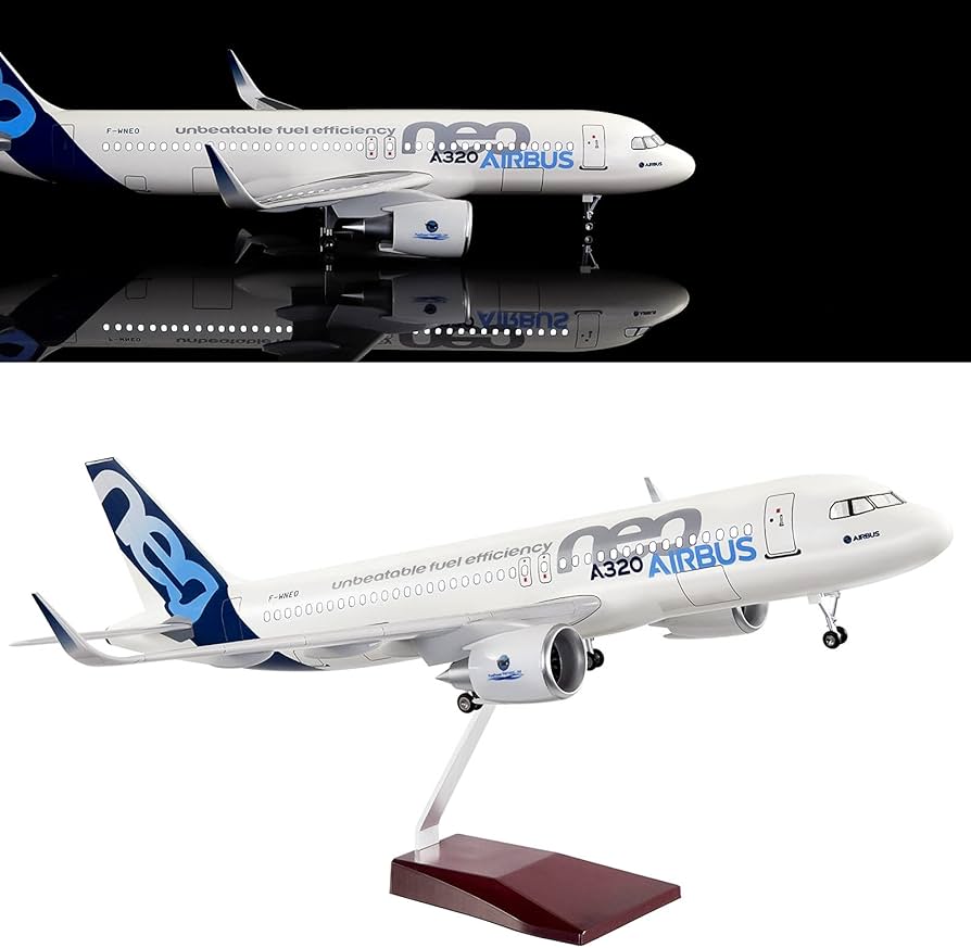 Amazon.com: 24-Hours 18” 1:130 Scale Model Airplane Airbus 320