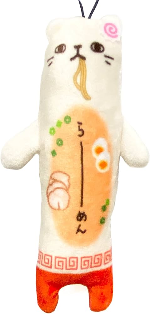 Amazon.co.jp: Nobineko Ramen Strap Mascot, Plush, Plush Toy, Cat
