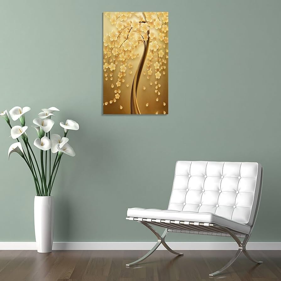 油絵 菅家令子 絵 絵画インテリア額付(青緑＋金色の枠)uF6-071002