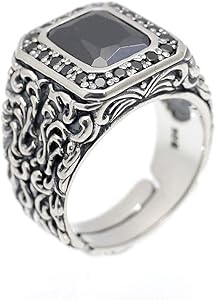 Amazon.co.jp: Silver One 925 Silver Square College Onyx Ring