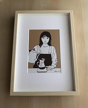 Amazon.co.jp: kj額装品 KYNE イラスト A4額入り 印刷サイン ポスター