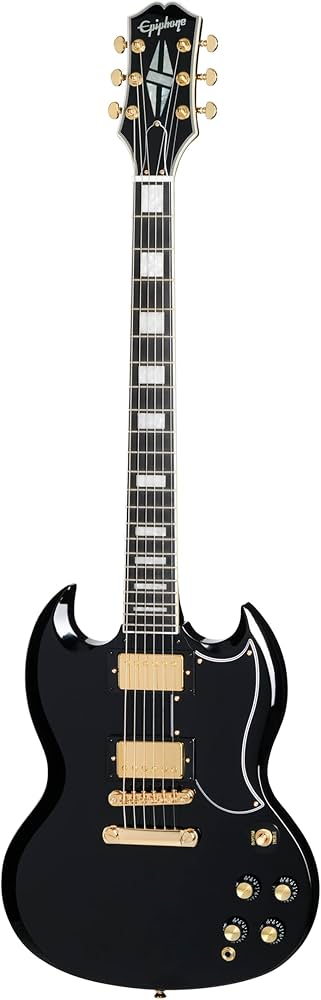 Amazon.com: Epiphone Inspired by Gibson SG Custom, Ebony Gold