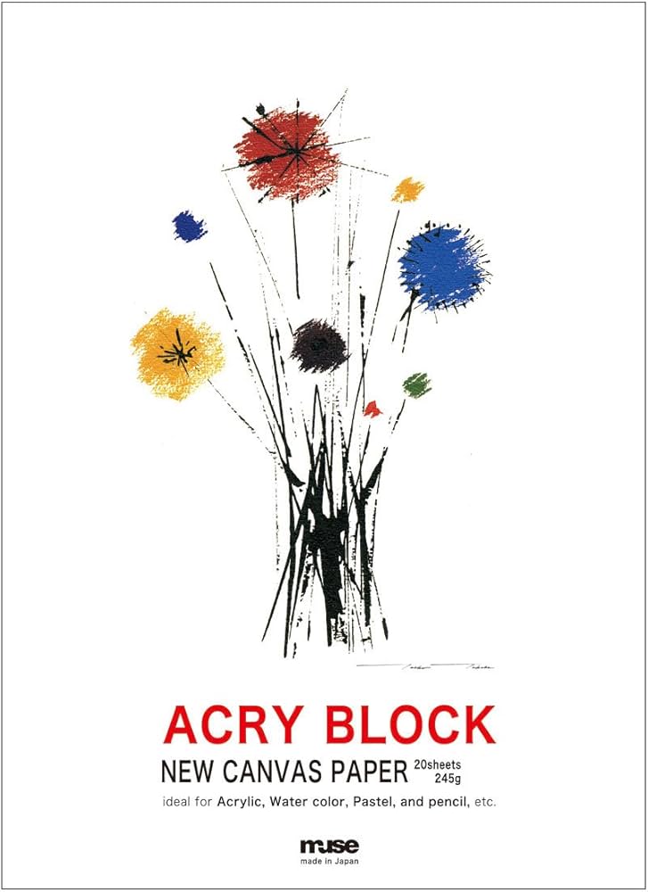 Amazon.co.jp: ミューズ アクリル絵具用紙 アクリブロック F4 245g
