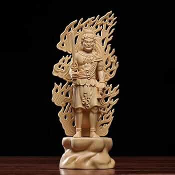 Amazon.co.jp: 修縁堂仏教美術品 大迫力 不動明王 立像 不動明王像