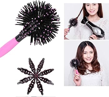 Amazon | Aaiffey 3Dラウンドヘアブラシ 女性用 - ブロー乾燥、360度