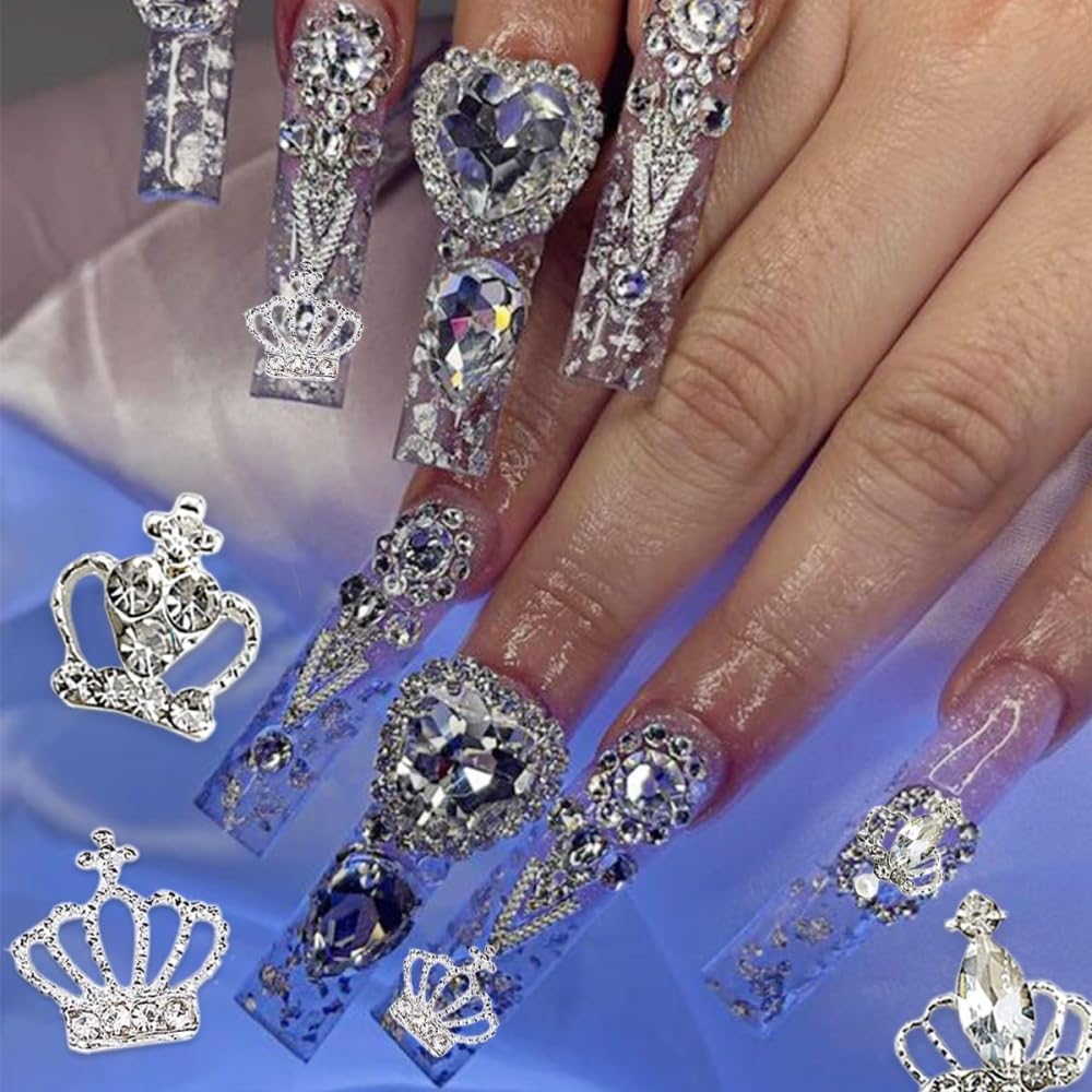 Amazon.co.jp: SensaBliss ネイルパーツ 王冠 3D立体 クラウン 32個