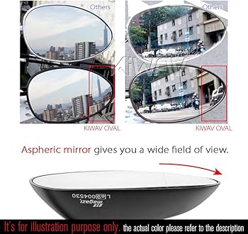 Amazon | KiWAV バイクミラー オーバル 黒 アルミ製 スロット付き柄