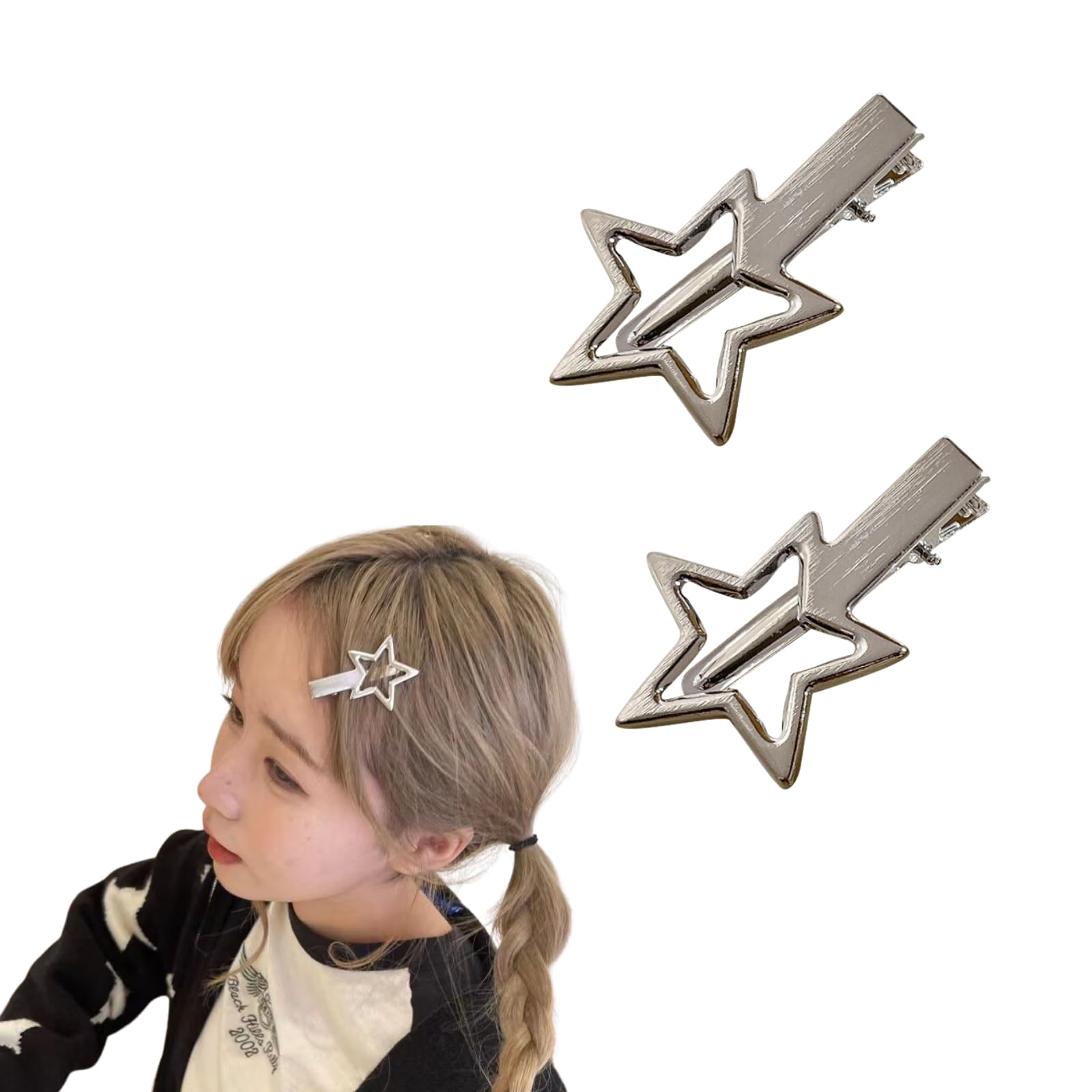 Amazon.co.jp: EZ PEACH ヘアクリップ メタル 星 ヘアピン 前髪