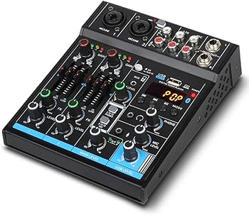 Amazon | ポータブルミニミキサー4チャンネルオーディオDJコンソール