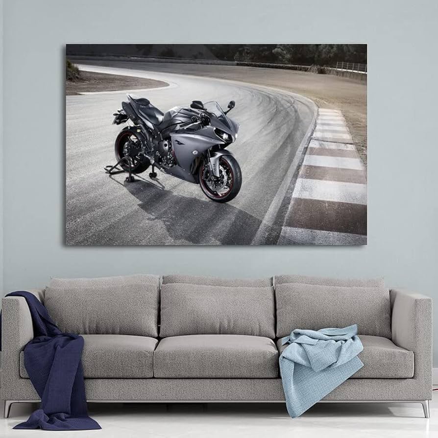 Amazon.co.jp: キャンバス絵画スーパーバイクヤマハYZF-R1スポーツ