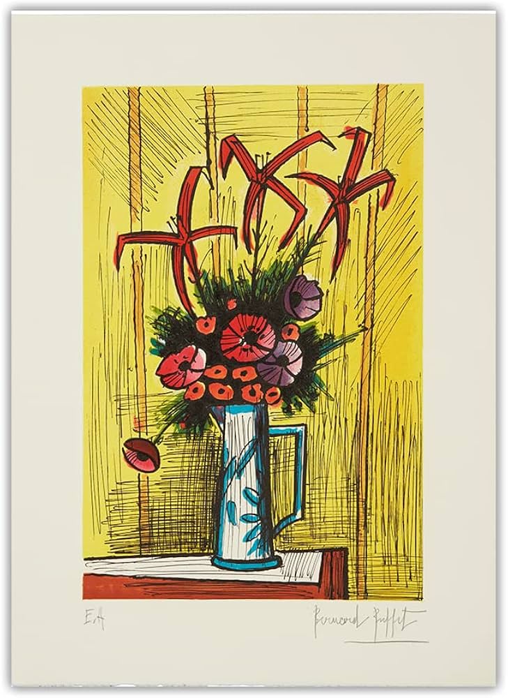 Amazon.co.jp: ベルナール・ビュッフェ ポスターと版画《赤い花