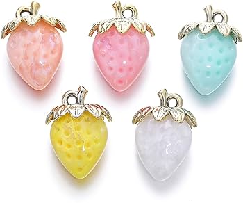 Amazon.com: 2Pcs Acrylic Strawberry Beads Opaque Cute Fruit Beads